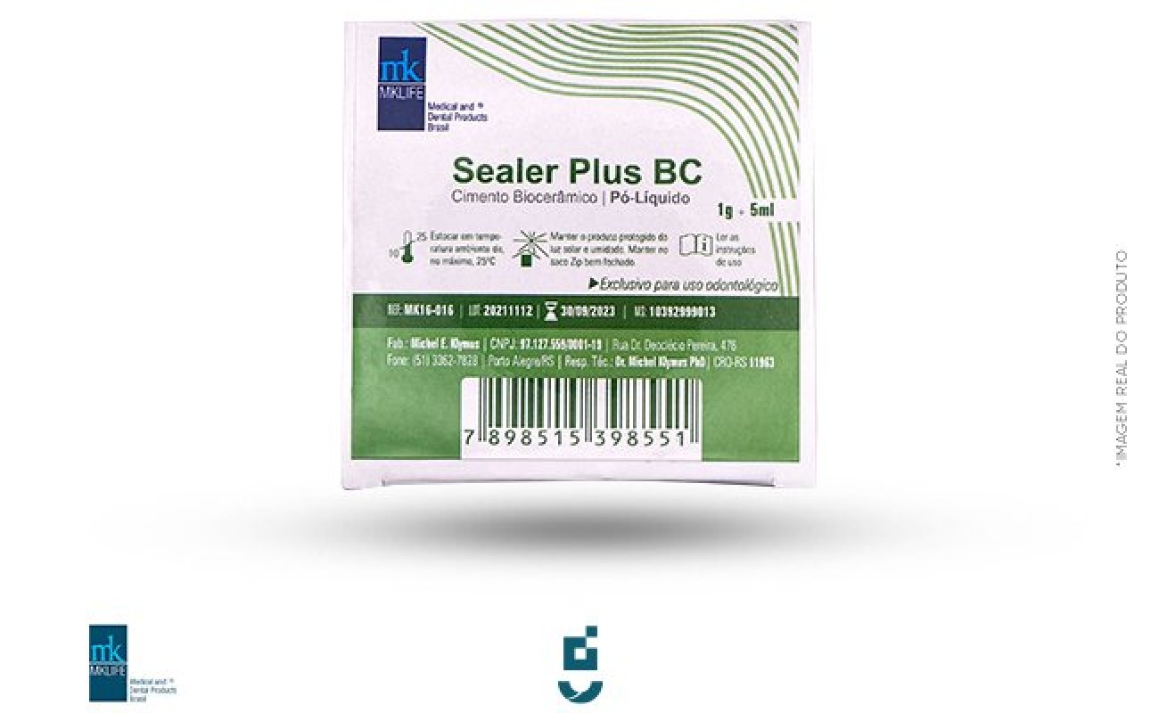 Cimento Biocerâmico Sealer Plus BC Pó/Líquido MK Life Dental Ápice A